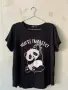 2.5 евро дамска черна тениска 100% памук с щампа панда и надпис you are pandastic 🖤, снимка 1