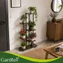 Цветарник Gardlov, стойка за цветя, поставка за цветя, 113 см, метален с дървени рафтове, снимка 3