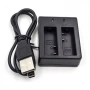 Двойно зарядно за екшън камери CH-02, За 2 батерии, снимка 1
