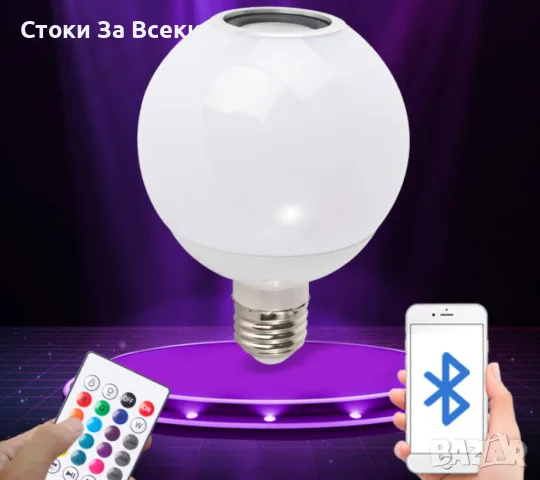 LED RGB крушка с дистанционно - 16 цвята и 5 яркости, снимка 7 - Крушки - 55473512