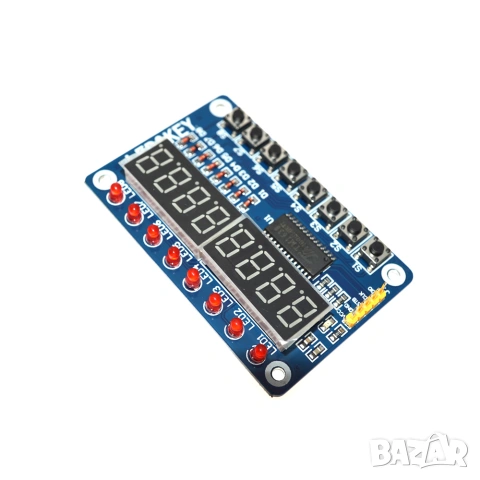 8-битов LED цифров дисплей с 8 клавиша TM1638