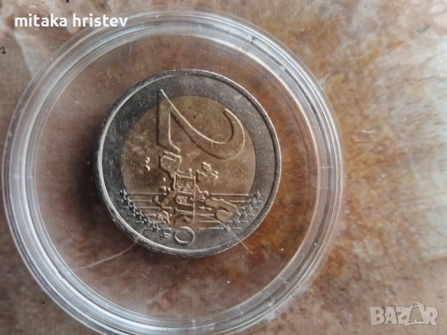 Монета Френска с Дървото на Животаот 2 евро с дефект на годината за нумизмати