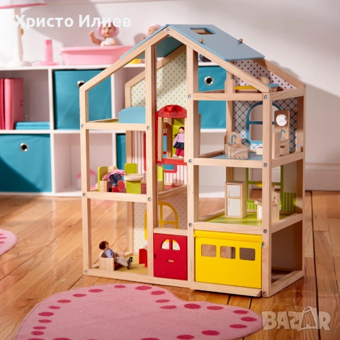 Дървена къща за кукли с обзавеждане и асансьор Melissa and Doug, снимка 9 - Други - 55100012