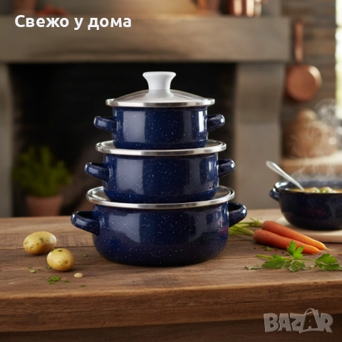 Комплект от 3 тенджери - 16см, 18см, 20см, снимка 5 - Съдове за готвене - 54170918