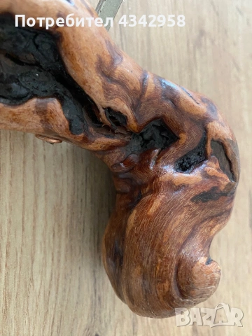 Винтидж ръчно изработен тирбушон от лозова дървесина (grapevine style)., снимка 3 - Антикварни и старинни предмети - 54145907