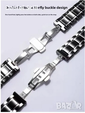 Луксозна керамична каишка Различни модели на 18мм 20мм 22мм. за Huawei Armani Casio Fiyta , снимка 4 - Каишки за часовници - 54502116