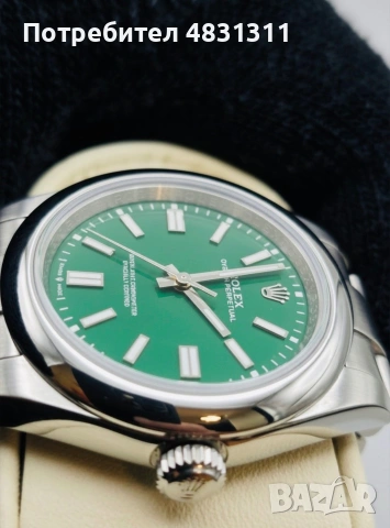 Rolex Oyster Perpetual 41mm Oystersteel Green, снимка 3 - Луксозни - 55004987