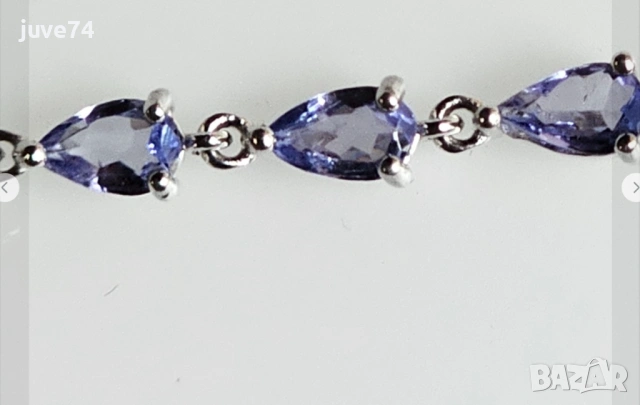 СРЕБЪРНА ГРИВНА С ТАНЗАНИТ (ТАНЗАНИЯ)