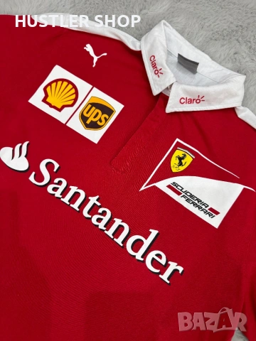 Мъжка тениска с яка PUMA FERRARI. Размер L, снимка 2 - Тениски - 54150702