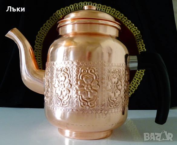 Меден чайник 1.5 л.,чиста червена мед. 