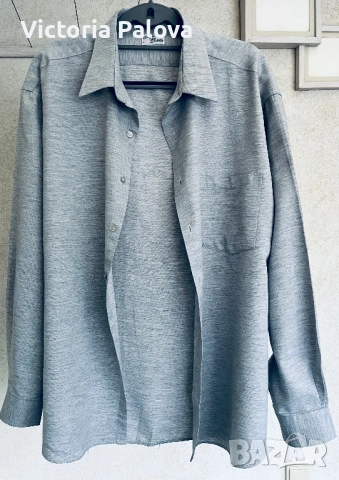 Белгийска мъжка риза Alfa Shirts, Glacier Gray, немачкаема материя - XL/XXL, снимка 4 - Ризи - 54528008