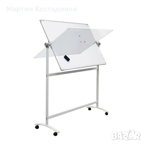 2 бр. Бяла дъска, 120 x 180 cm, магнитна, двулицева, на колела, снимка 2 - Друго - 54692152