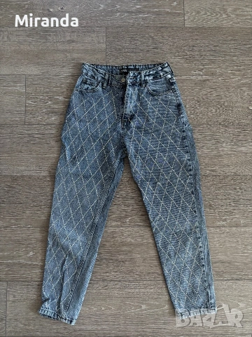 Mom Fit дънки с камъни , снимка 3 - Дънки - 54973956