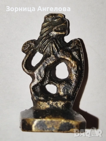 Стар месингов печат, тегло 11 грама, височина 3 см. , снимка 3 - Антикварни и старинни предмети - 54012239