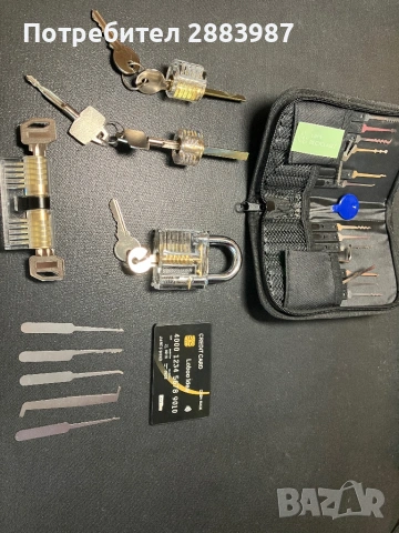 Комплект шперцове за врати, lock pick set с тренировъчни катинари 