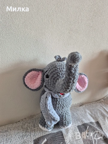 Ръчно изработена играчка - Слон, снимка 4 - Плюшени играчки - 54162758