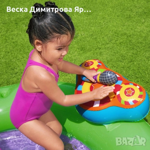 Надуваем детски воден парк с пързалка, фонтан и музикални игри – 295 x 190 x 137 см, снимка 9 - Басейни и аксесоари - 54911023