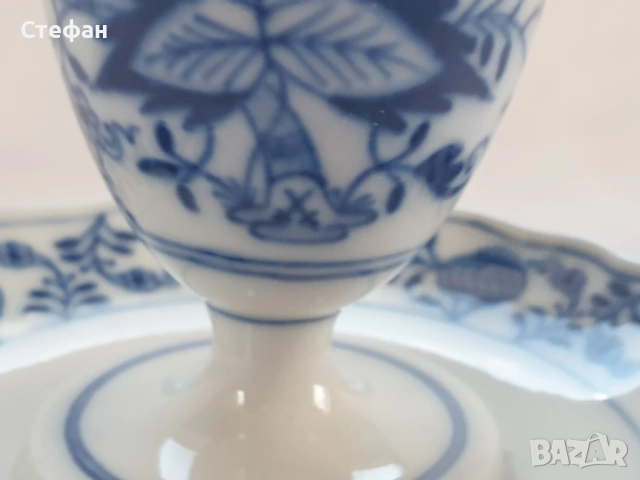 Порцеланова чашка за яйце Майсен, снимка 3 - Антикварни и старинни предмети - 54485448