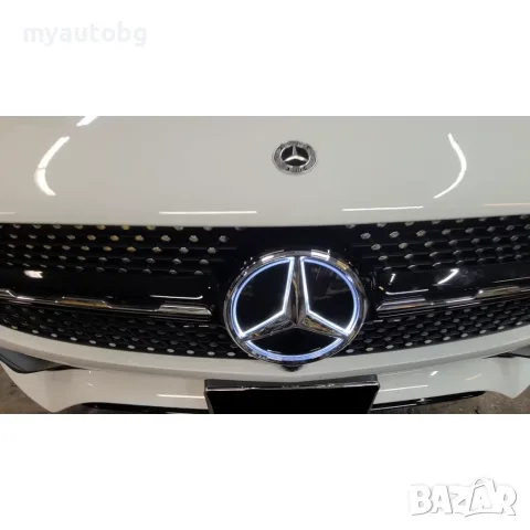 LED светеща стъклена емблема Mercedes-Benz 185 мм – W213 / W205, снимка 5 - Аксесоари и консумативи - 55554818
