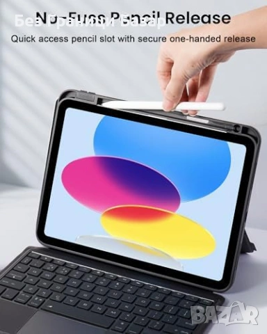 Нов Калъф с клавиатура за iPad 10th Gen A16 2025, тъчпад, RGB, UK layout Кейс таблет Айпад, снимка 9 - Друга електроника - 54724180