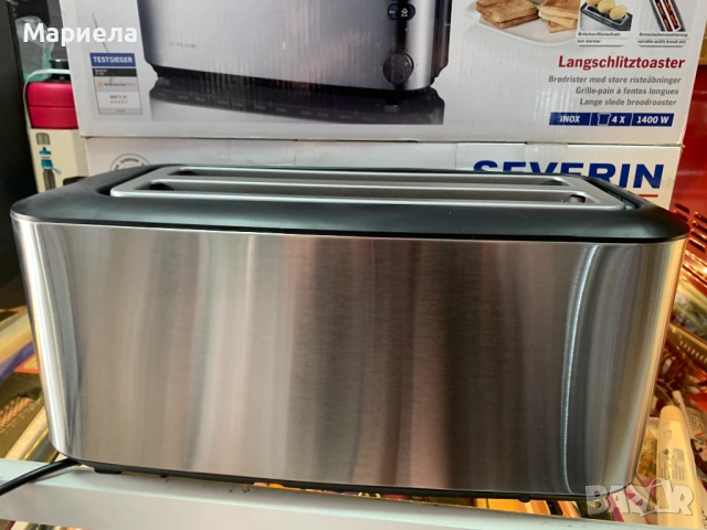 Тостер Severin AT 2509, 1400 W, 2 отделения, инокс/пластмаса, сребрист, снимка 10 - Тостери - 54862172