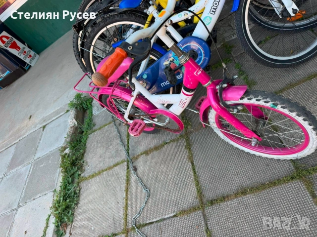 100655  розово детско  колело / велосипед / байк -цена 48.90  лв или  25 евро -гумите са здрави 16 ц, снимка 3 - Велосипеди - 54848439