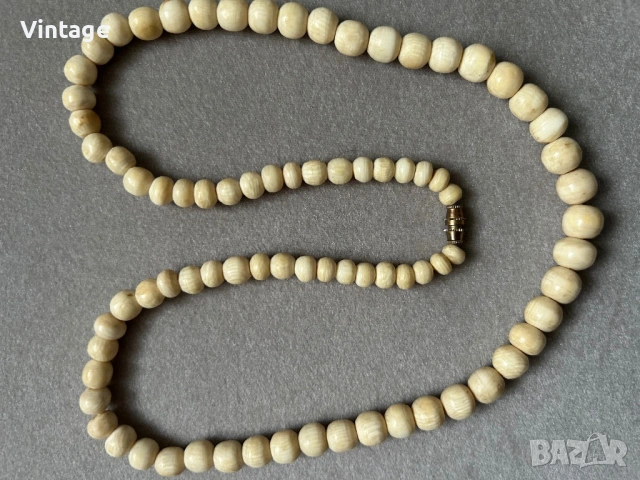 Антикварно колие от слонова кост , снимка 3 - Колиета, медальони, синджири - 54052870