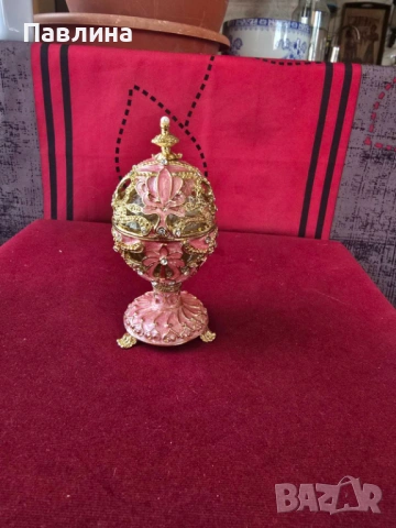 Метална розова бижутерка яйце, снимка 4 - Декорация за дома - 54715210