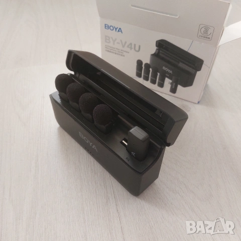 4-канална Безжична Микрофонна Система BOYA BY-V4U (USB-C) | Като Нова!, снимка 7 - Друга електроника - 54677599