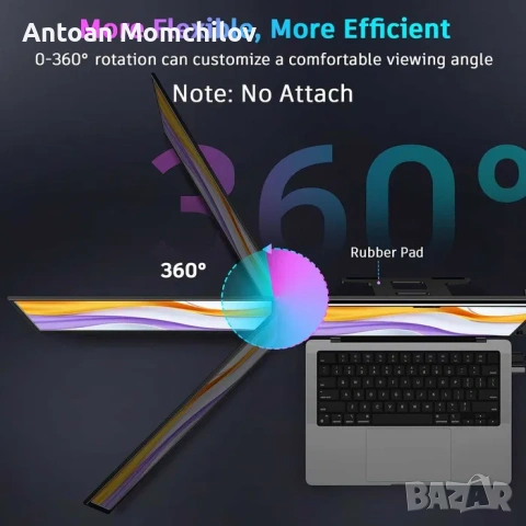 Монитор екстендър QQH Z80A 39.6 см FHD двоен, снимка 8 - Монитори - 54805372
