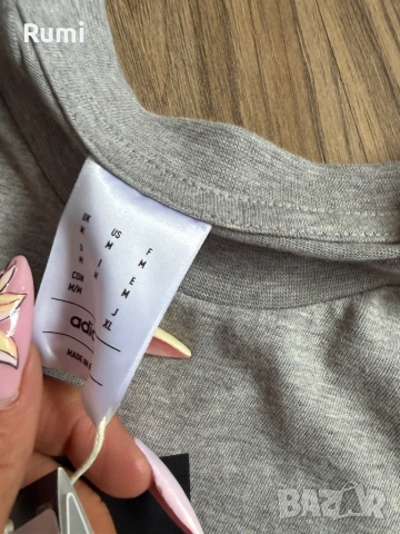 Нова оригинална сива мъжка тениска Adidas Big Logo Essentials! M, снимка 4 - Тениски - 54729951