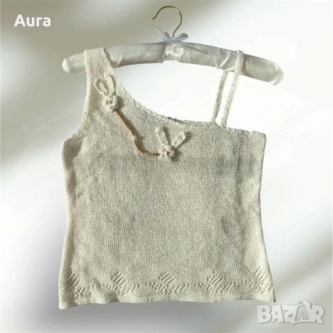 knitted one-shoulder tank top 