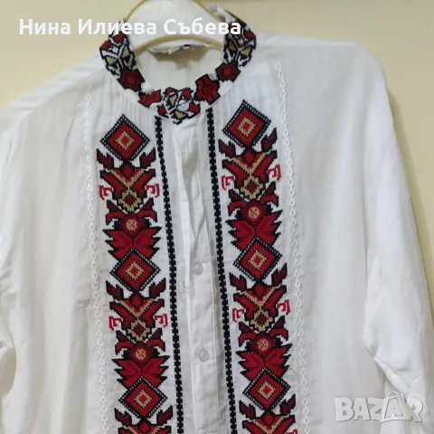 Мъжка риза с бродерия традиционна българска шевица 