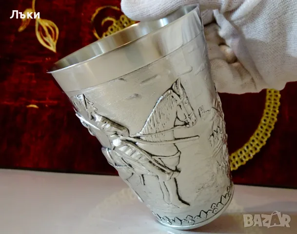 Калаена чаша,халба Рицар,Замък,хералдика, снимка 4 - Антикварни и старинни предмети - 55448659