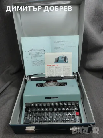 СТАРА РЕТРО ПОРТАТИВНА ПИШЕЩА МАШИНА OLIVETTI LETTERA 32 ITALY AZERTY, снимка 2 - Антикварни и старинни предмети - 55423254