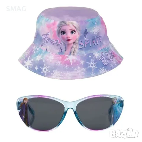 Детски слънчеви очила frozen с шапка за момиче лято_1250594