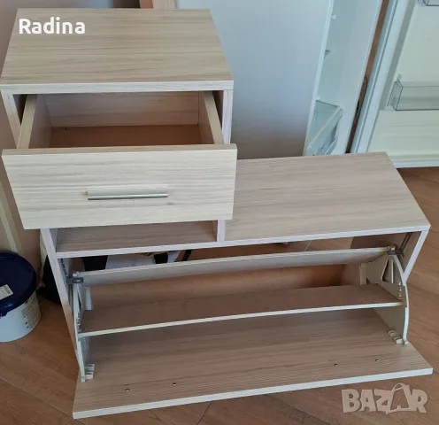 Шкаф за обувки с чекмедже и отворена ниша, снимка 2 - Шкафове - 55615562