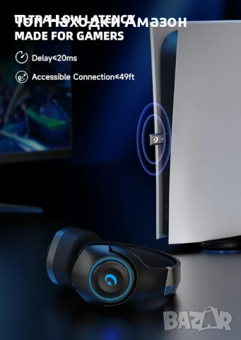 НОВИ безжични слушалки Captain 400 2.4GHz USB C Wireless Bluetooth 5.2, 60H, снимка 2 - Слушалки и портативни колонки - 54059786