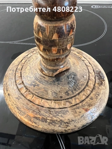 Двоен свещник дърворезба, снимка 3 - Декорация за дома - 54317327