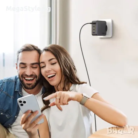 Захранване за ел. мрежа за лаптопи, смартфони и таблети с USB и 3xUSB-C изходи с технология за бързо, снимка 5 - Оригинални зарядни - 55306301