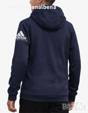 ADIDAS Stack Logo Hoodie Blue Детско Горнище Оригинал 152 164 170, снимка 2 - Детски анцузи и суичери - 54481425