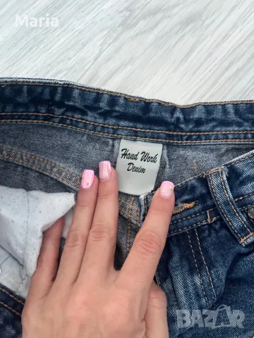 Дамски дънки Hand Work Denim XS/38 с перли и накъсани елементи, снимка 3 - Дънки - 55511000