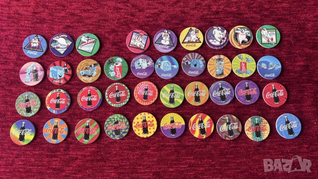 редки винтидж Coca-Cola POG/Milk Caps от 1996 г., част от колекцията "Coke Cap".