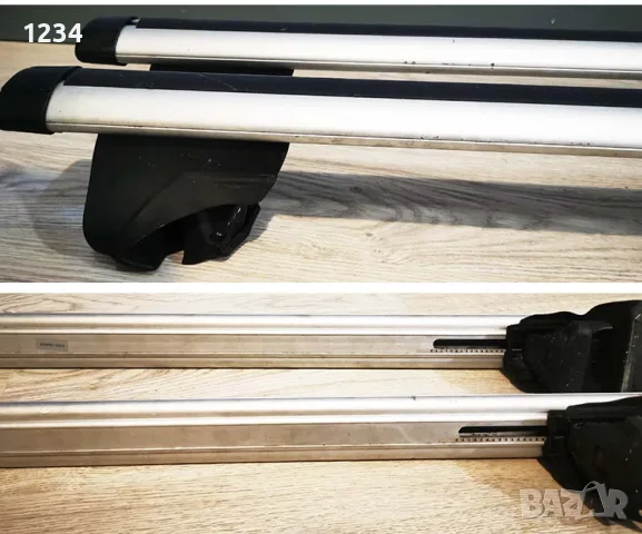 Алумуниев багажник Напречни греди THULE 120см за монтаж на рейки, снимка 2 - Аксесоари и консумативи - 55338304