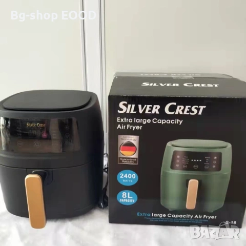 Фритюрник Silver Crest Air Fryer 8L 2400W Готвене без мазнина 8 програми Тъч дисплей, снимка 5 - Фритюрници - 54177657