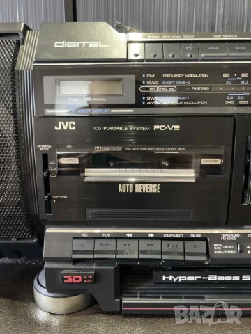 JVC-PCV2  VINTAGE RETRO BOOMBOX радио касетофон, снимка 3 - Радиокасетофони, транзистори - 54016392