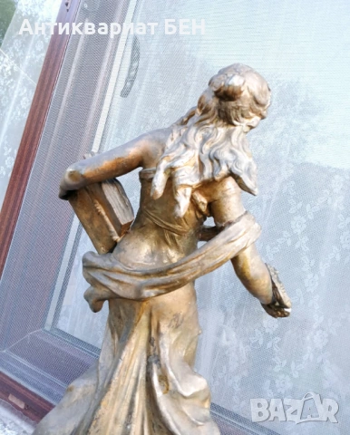 „ВЕЛИЧЕСТВЕНА МАСИВНА ФИГУРА В СТИЛ АР НУВО“ 💯 , снимка 11 - Антикварни и старинни предмети - 54440580