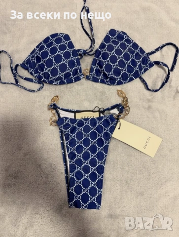 Gucci Дамски Тъмно Син Бански С 2 Части👙Дамски Бански С Две Части В Тъмно Син Цвят Гучи Код DST7