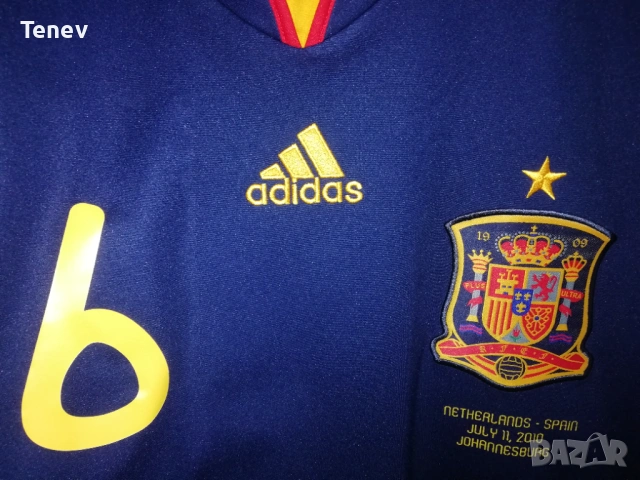 Spain Iniesta Final 2010 Adidas оригинална мачова тениска фланелка Испания Иниеста екип Световно , снимка 6 - Тениски - 43482299