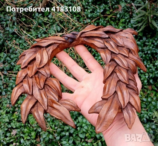 Пано венец - ръчна дърворезба орех, снимка 3 - Пана - 55166033